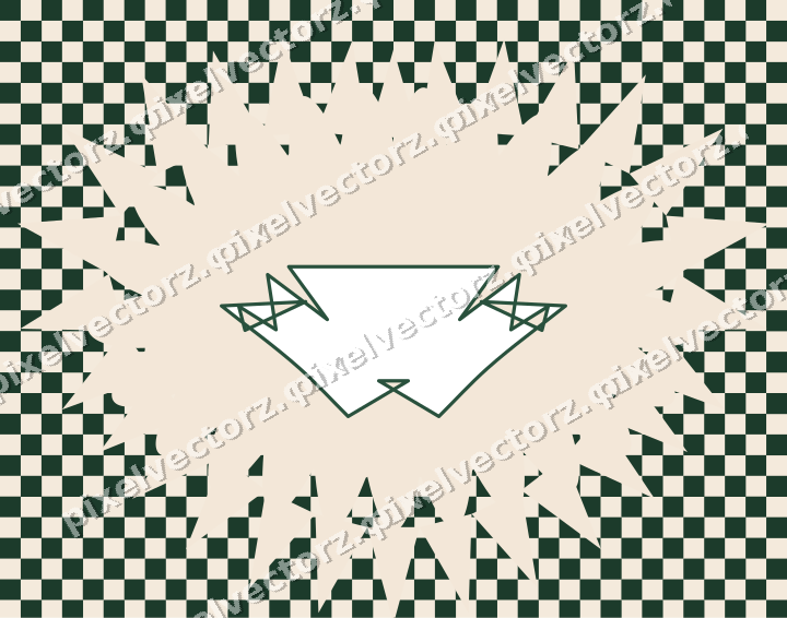 Decorative patterned mat frame in dark green with checkerboard