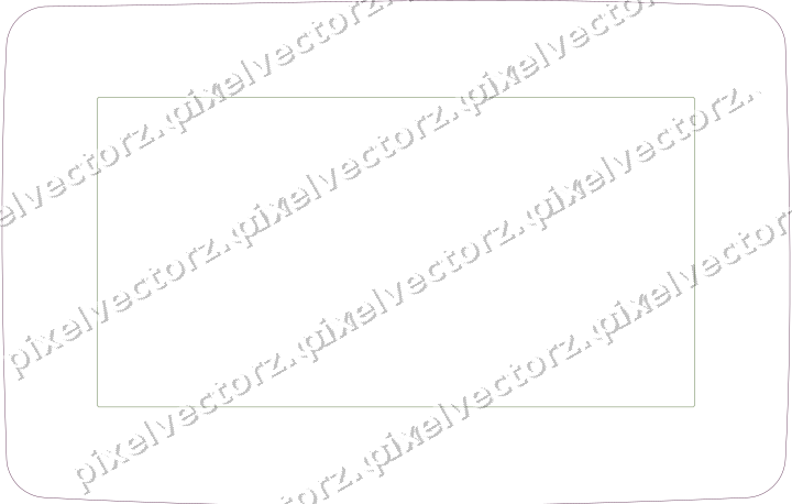 Decorative line art frame in dark magenta and lime with label plaque