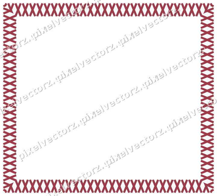 Decorative picture frame border in dark pink and red with cross band