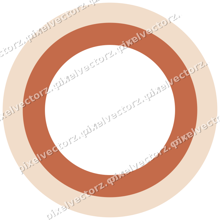 Decorative line art frame in dark teal and orange with oval