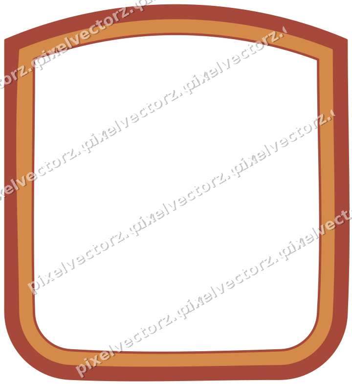 Decorative line art frame in orange and amber with label plaque