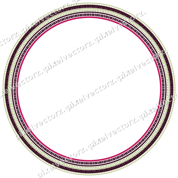 Decorative line art frame in lime and pink with oval and dashed line