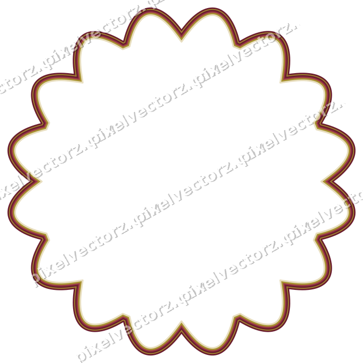 Decorative line art frame in dark pink and red with oval