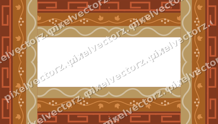 Decorative picture frame border in orange and amber with greek key