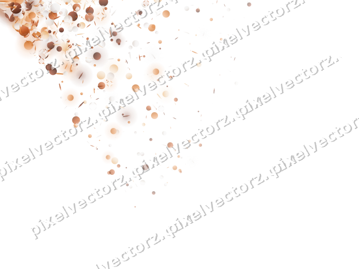 Glitzerfächer aus Punkten und Splittern auf transparentem Grund