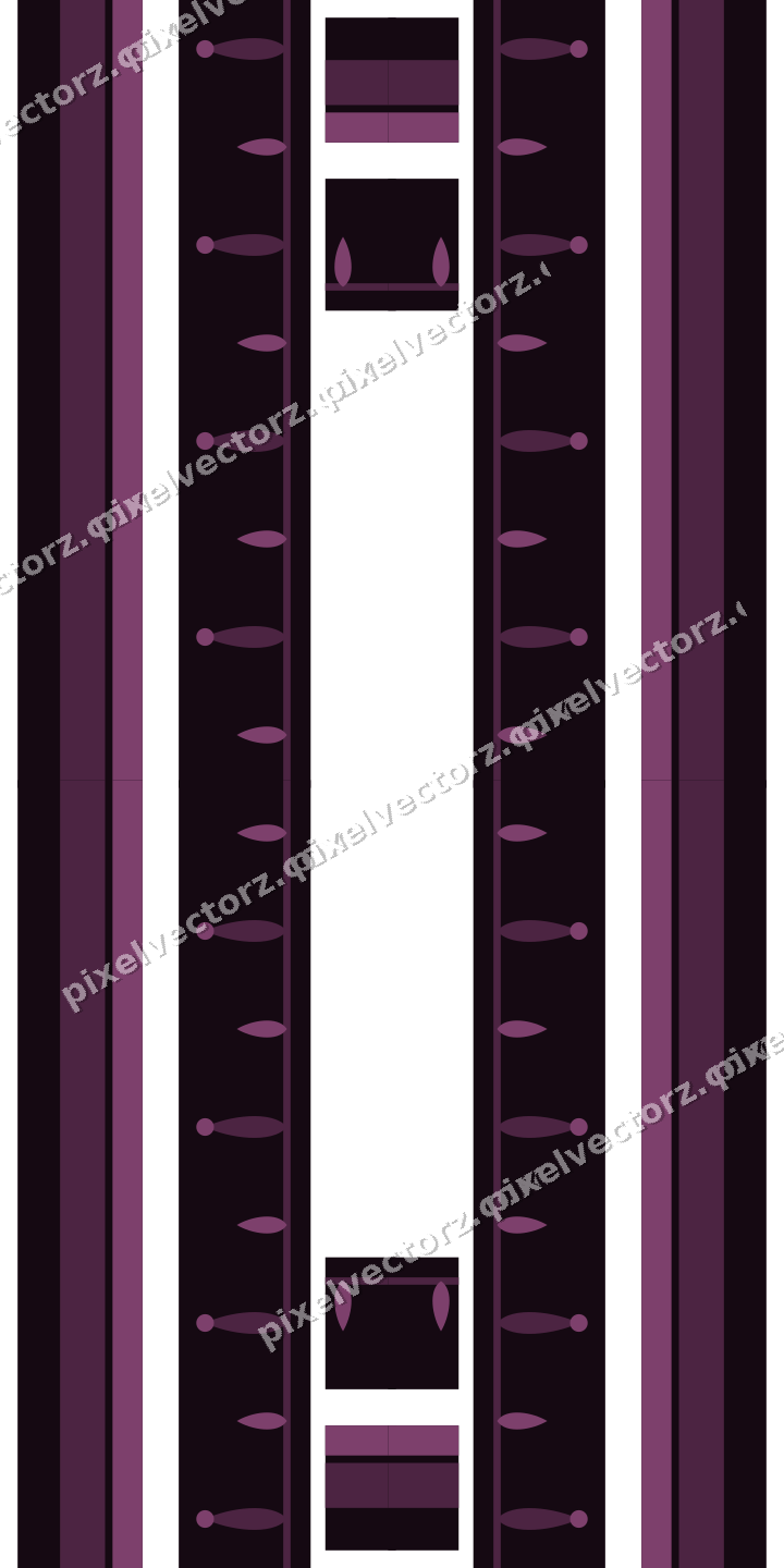 Decorative picture frame border in dark magenta with bud and stem