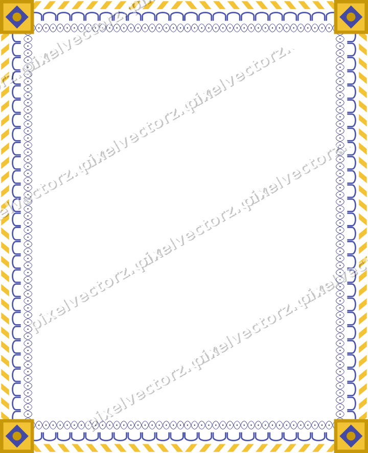 Decorative picture frame border in dark blue with diagonal band