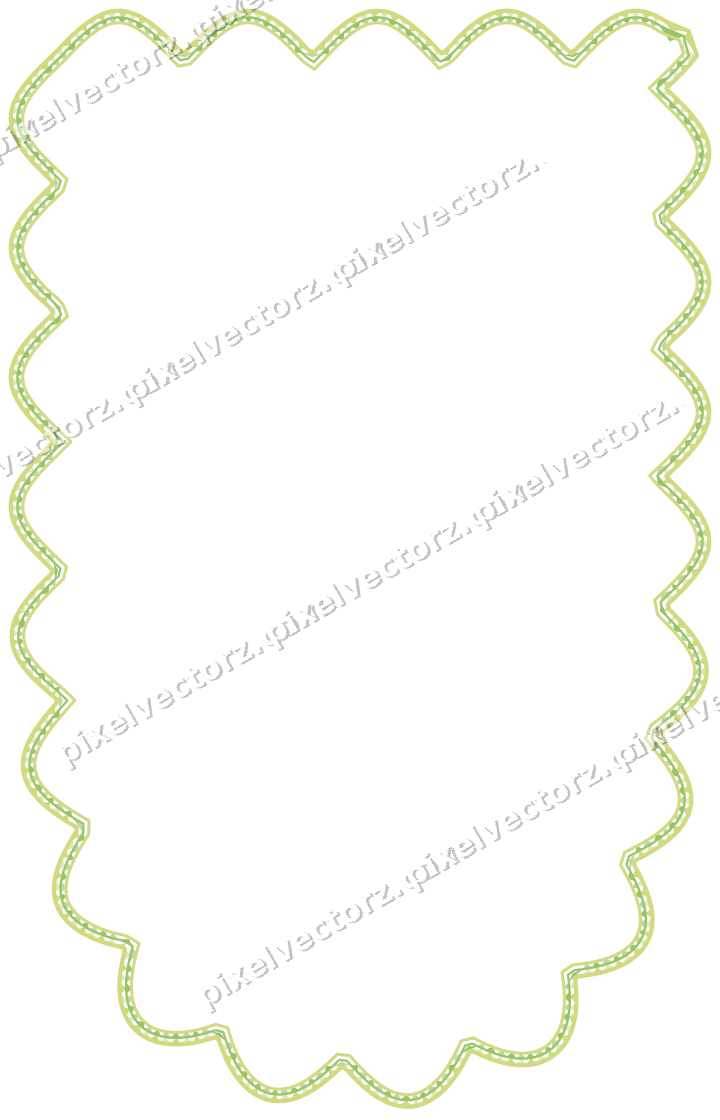 Decorative line art frame in lime and yellow with shield