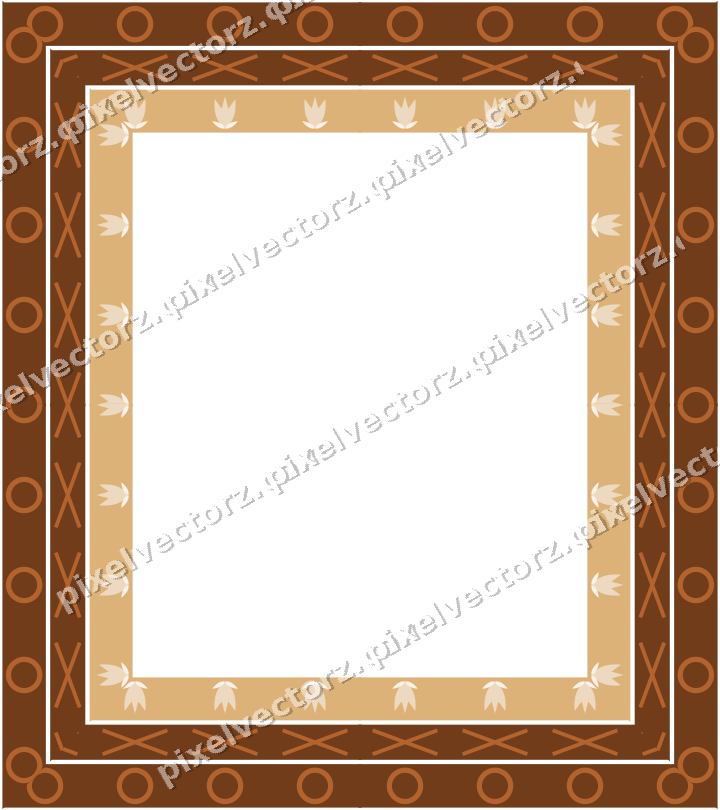 Decorative picture frame border in dark green with ring chain