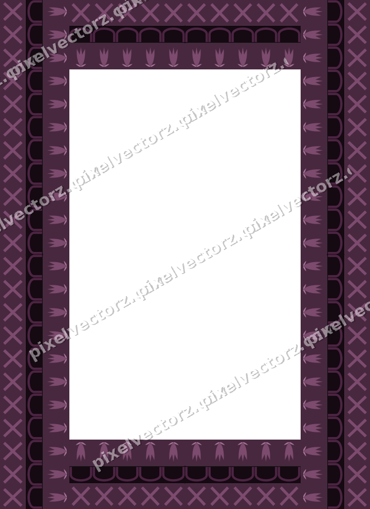 Decorative picture frame border in dark magenta with cross band