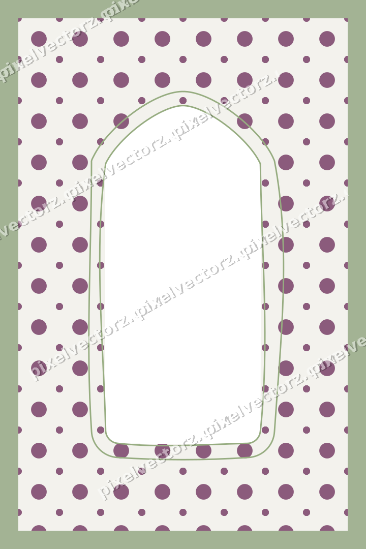 Decorative patterned mat frame in dark magenta with polka dots