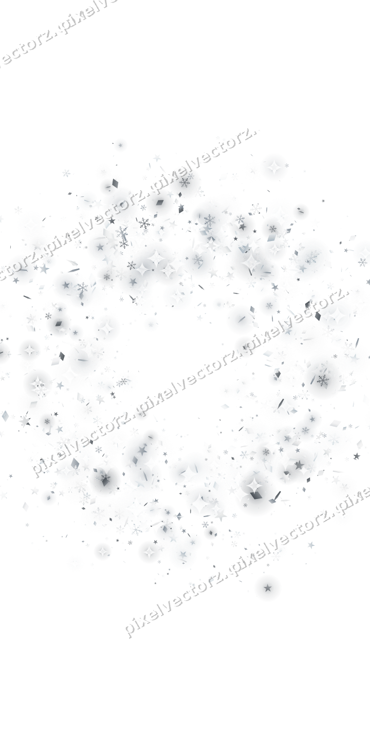 Glitzerkranz aus Sternen und Schneeflocken auf transparentem Grund
