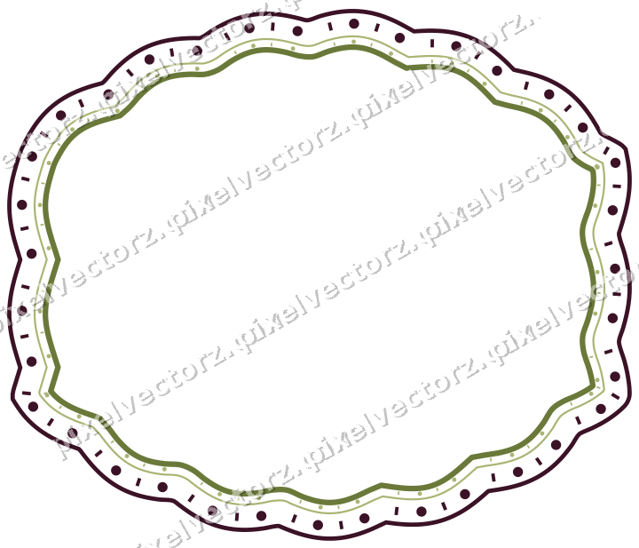 Decorative line art frame in lime and pink with label plaque