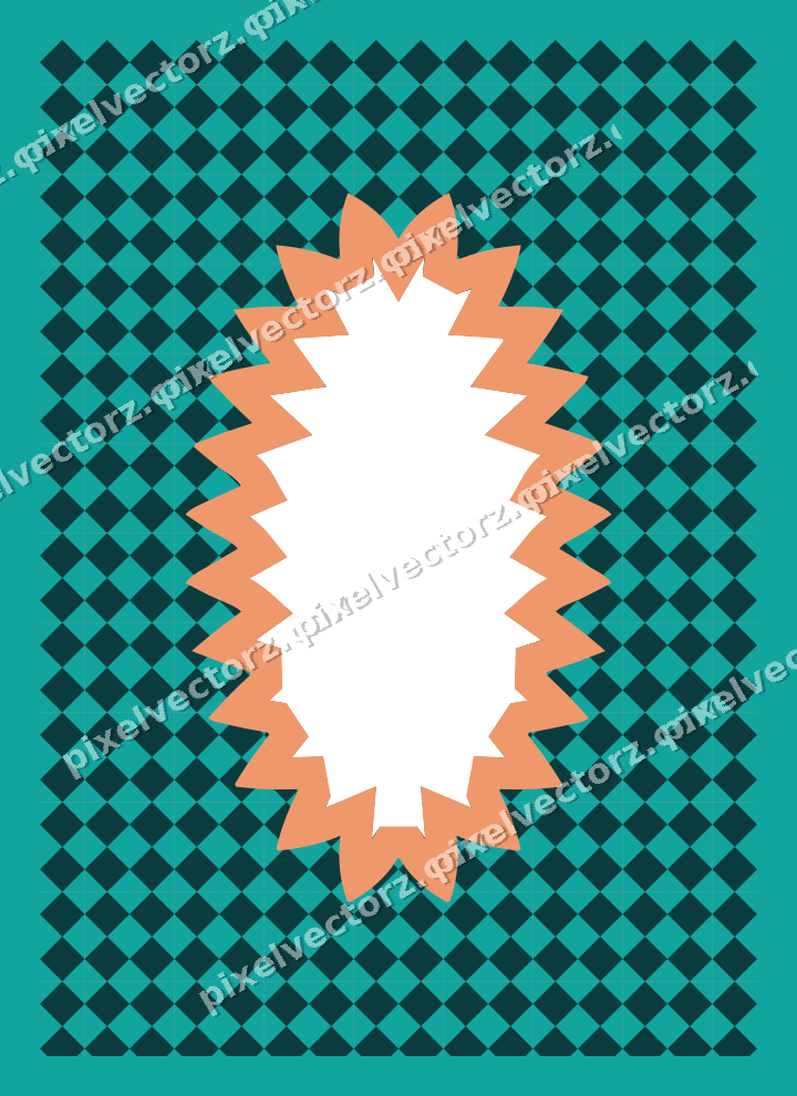 Decorative patterned mat frame in orange with harlequin diamonds