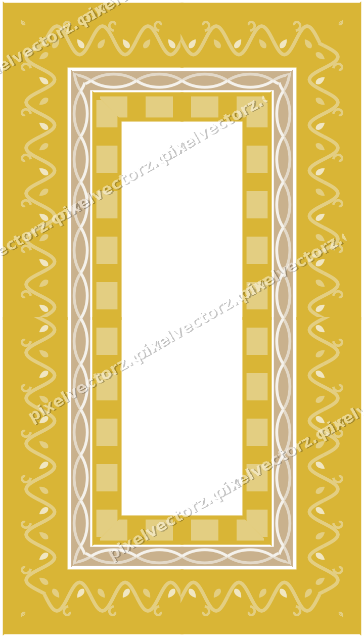 Decorative picture frame border in lime and yellow with ivy scroll