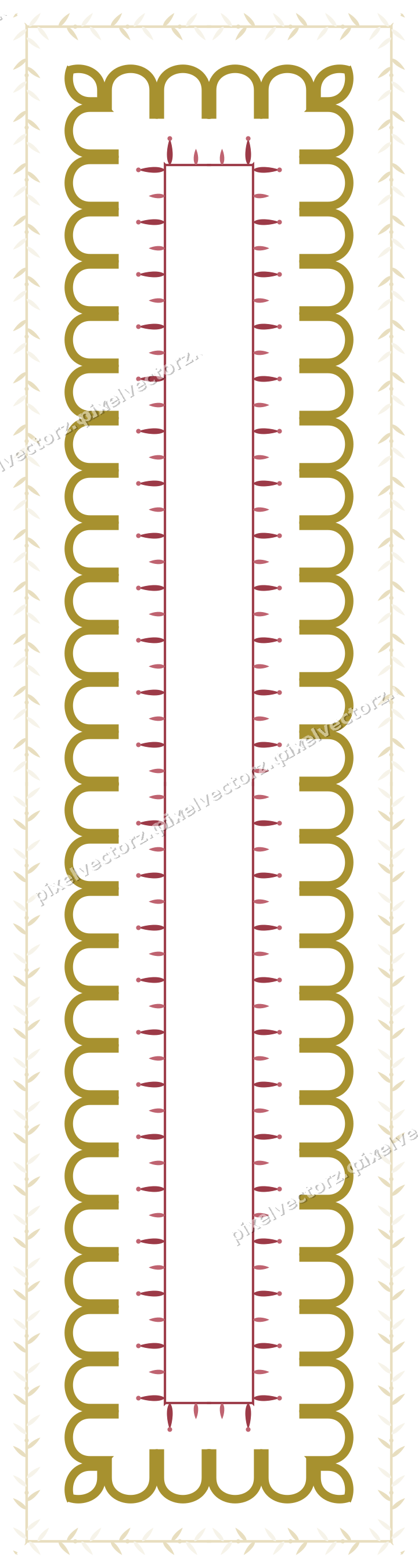 Decorative picture frame border in dark pink with laurel moulding