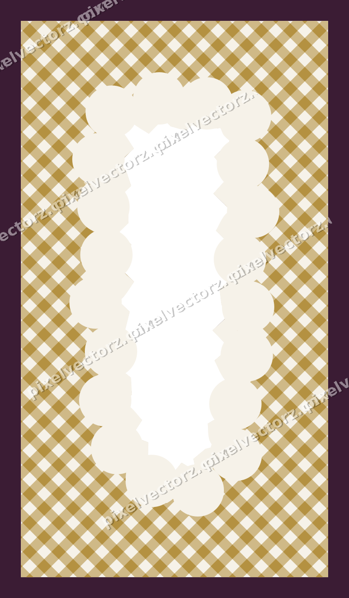 Decorative patterned mat frame in dark magenta with gingham check