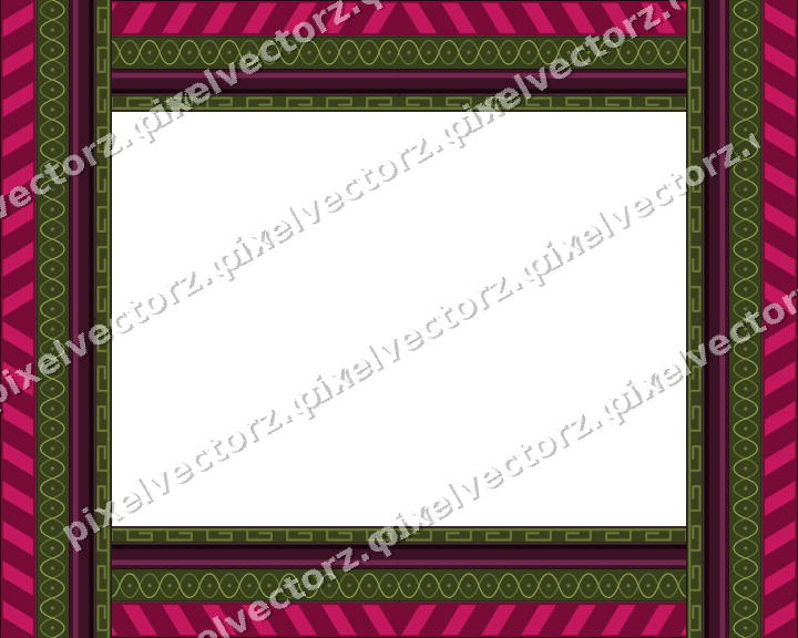Decorative picture frame border in lime and pink with diagonal band