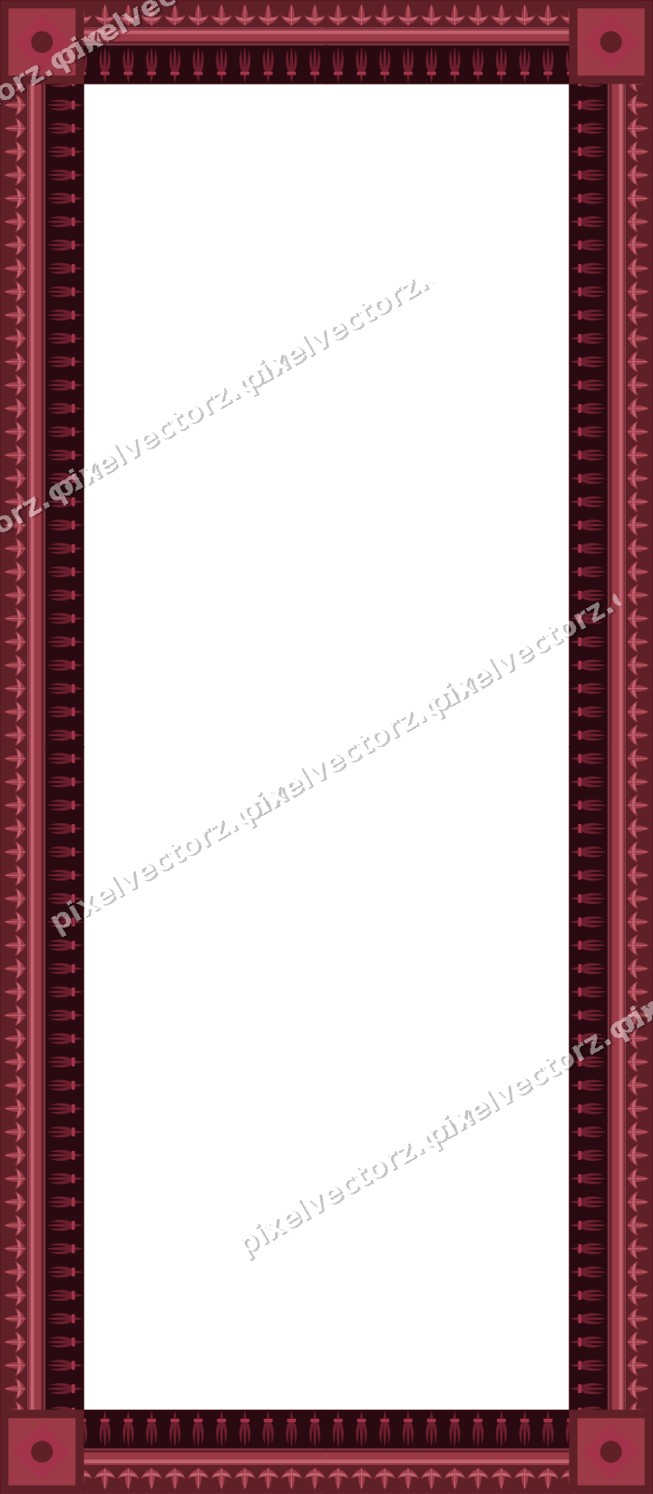 Decorative picture frame border in dark pink with acanthus leaf