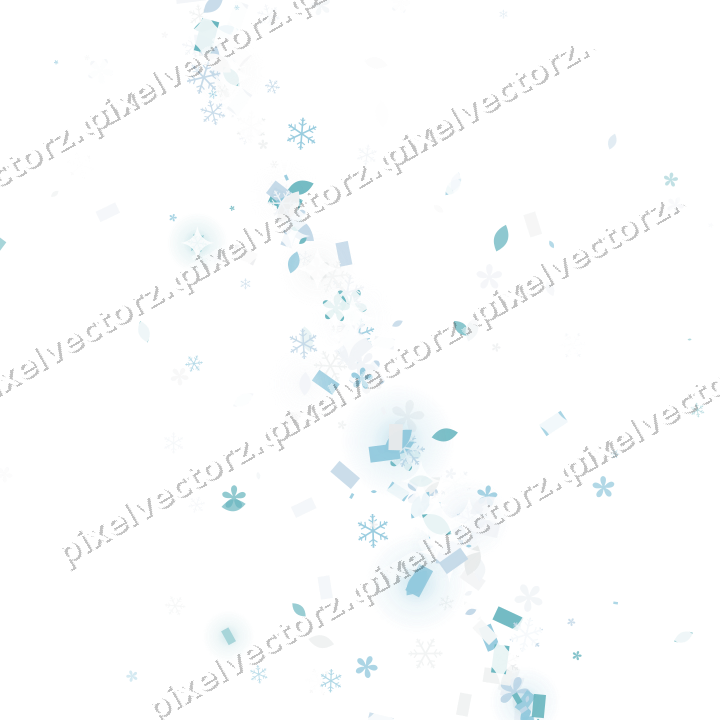 Glitzerband aus Schneeflocken und Blüten auf transparentem Grund