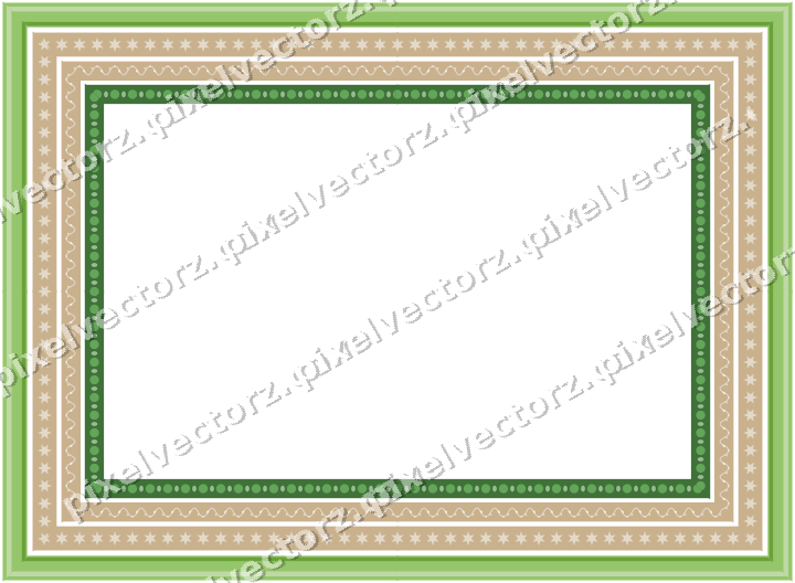 Decorative picture frame border in lime and yellow with scrolling vine