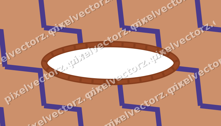 Decorative patterned mat frame in orange and blue with zigzag