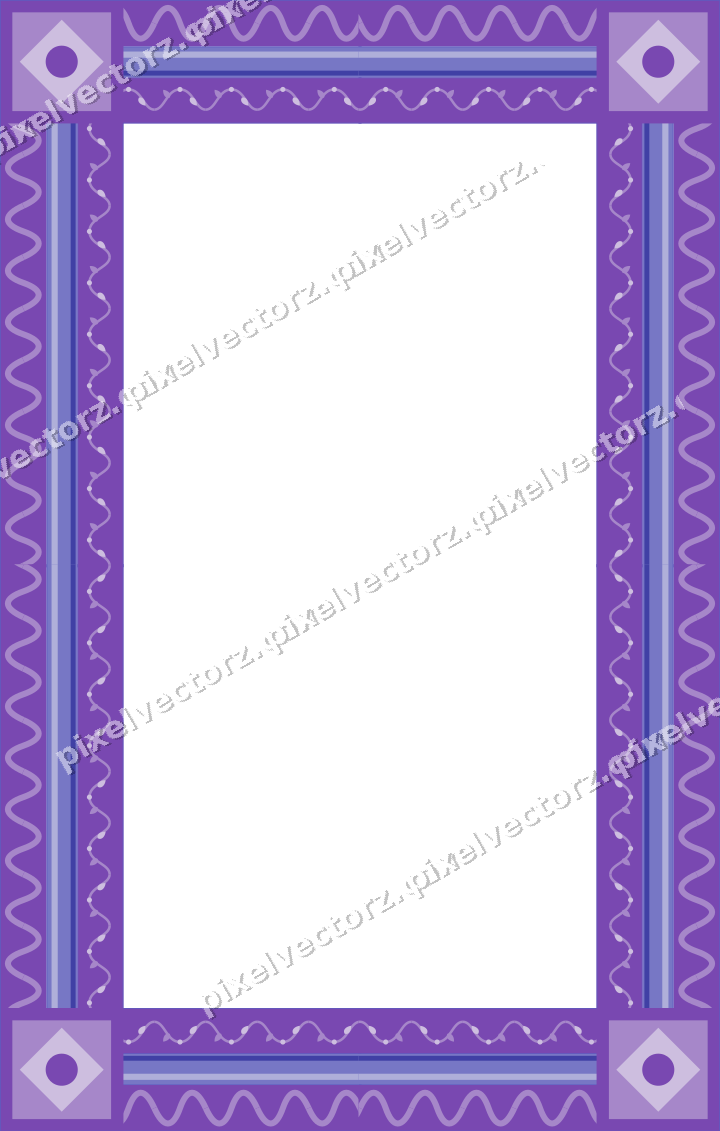 Decorative picture frame border in purple and blue with wave band