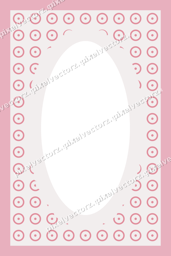 Decorative patterned mat frame in pale pink with ring pattern