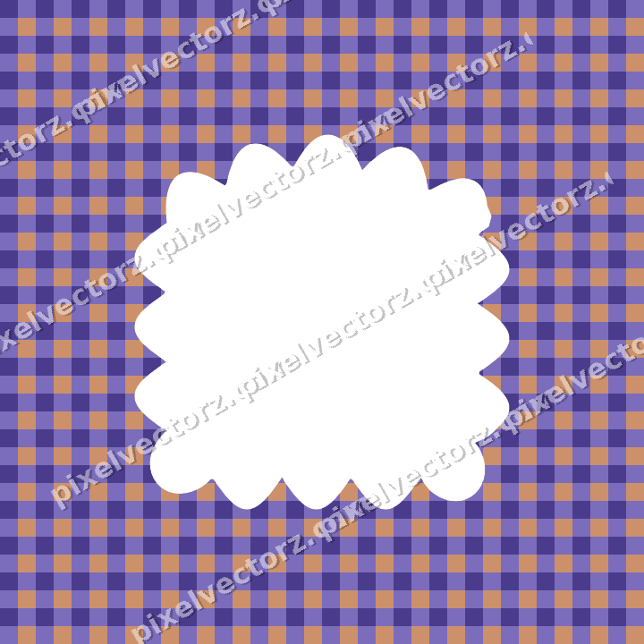 Decorative patterned mat frame in orange and blue with gingham check