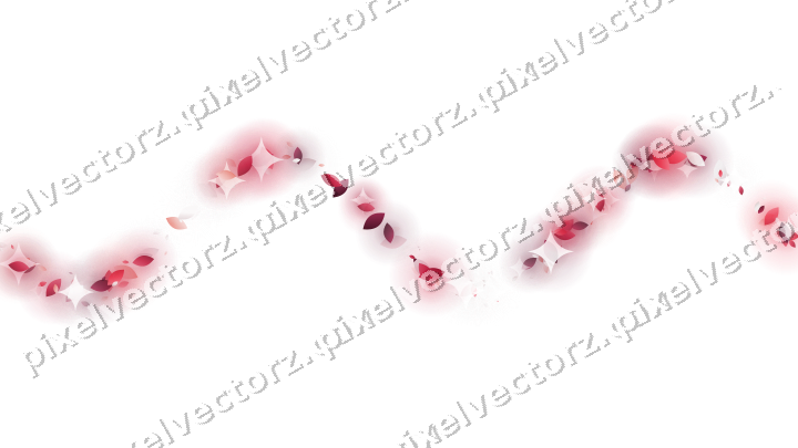 Glitzerwelle aus Tropfen in Rosa und Rot auf transparentem Grund