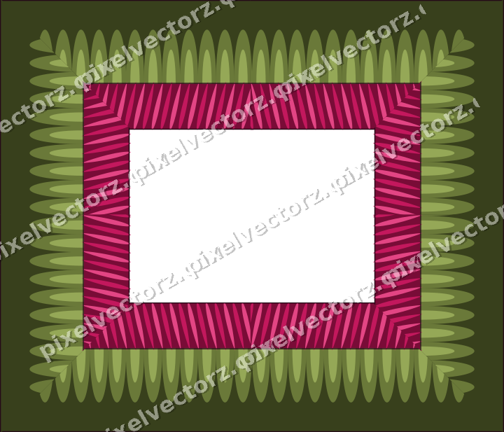 Decorative picture frame border in lime and pink with rope moulding
