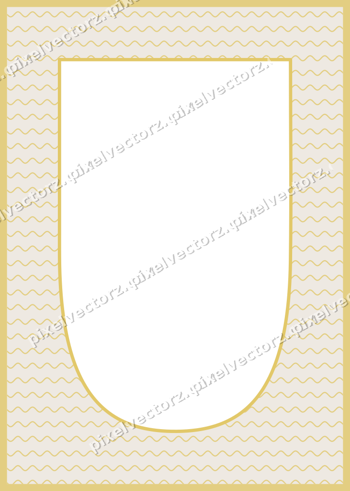 Decorative patterned mat frame in lime and yellow with wavy lines