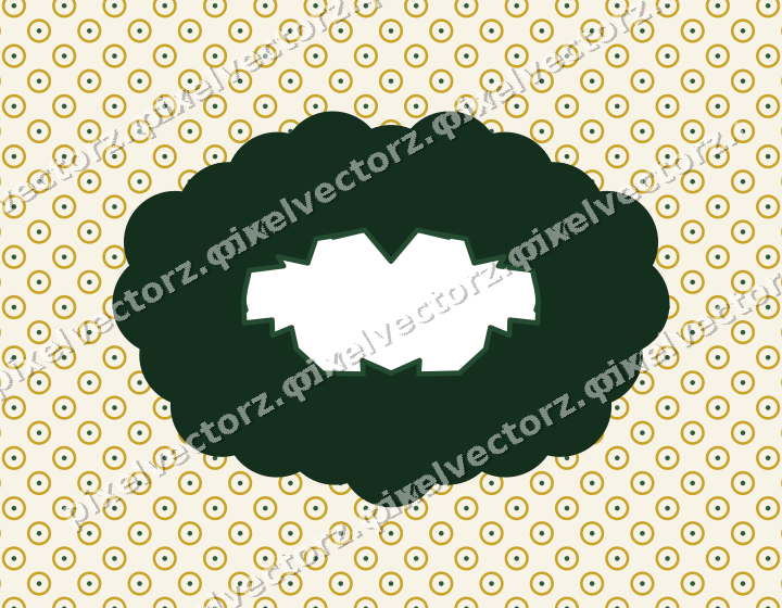 Decorative patterned mat frame in dark green with ring pattern