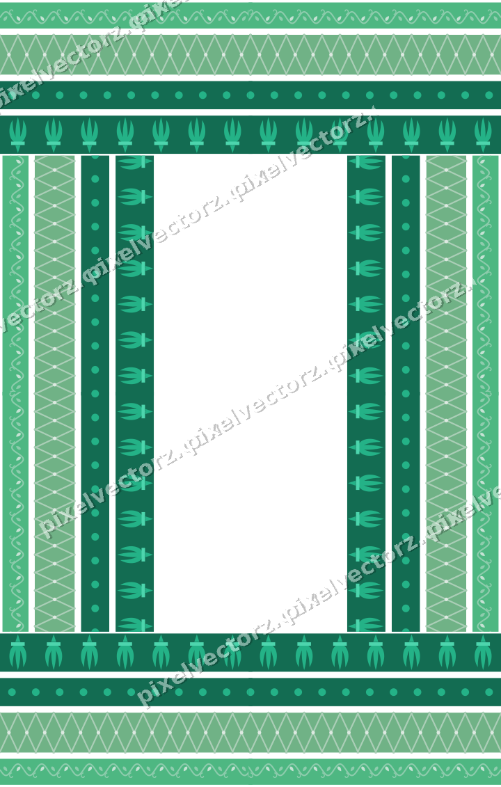 Decorative picture frame border in green and teal with ivy scroll