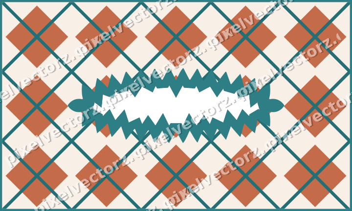 Decorative patterned mat frame in dark teal with argyle diamonds