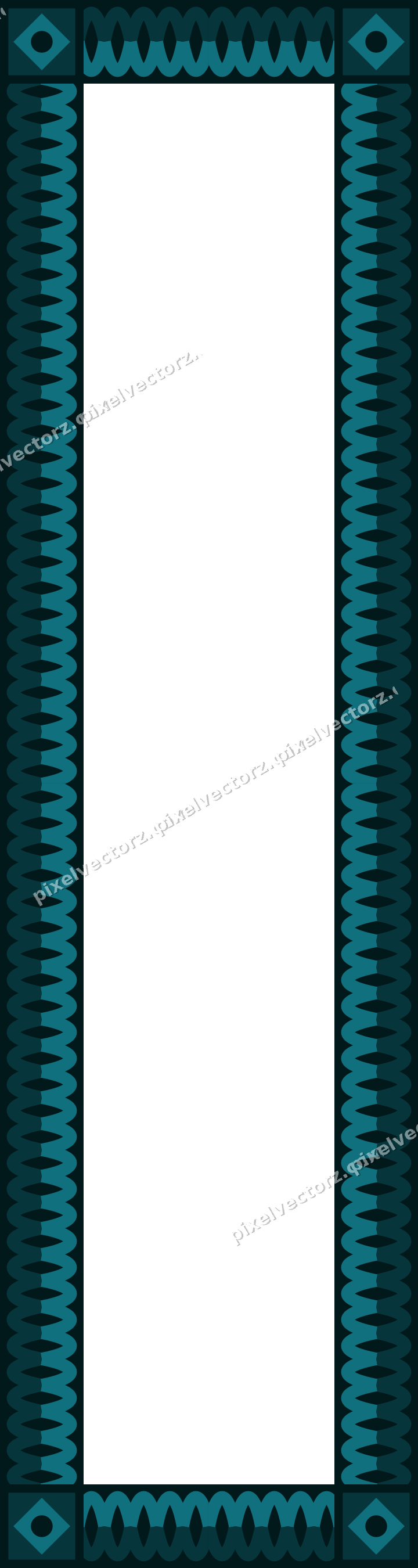 Decorative picture frame border in amber and dark teal with guilloche