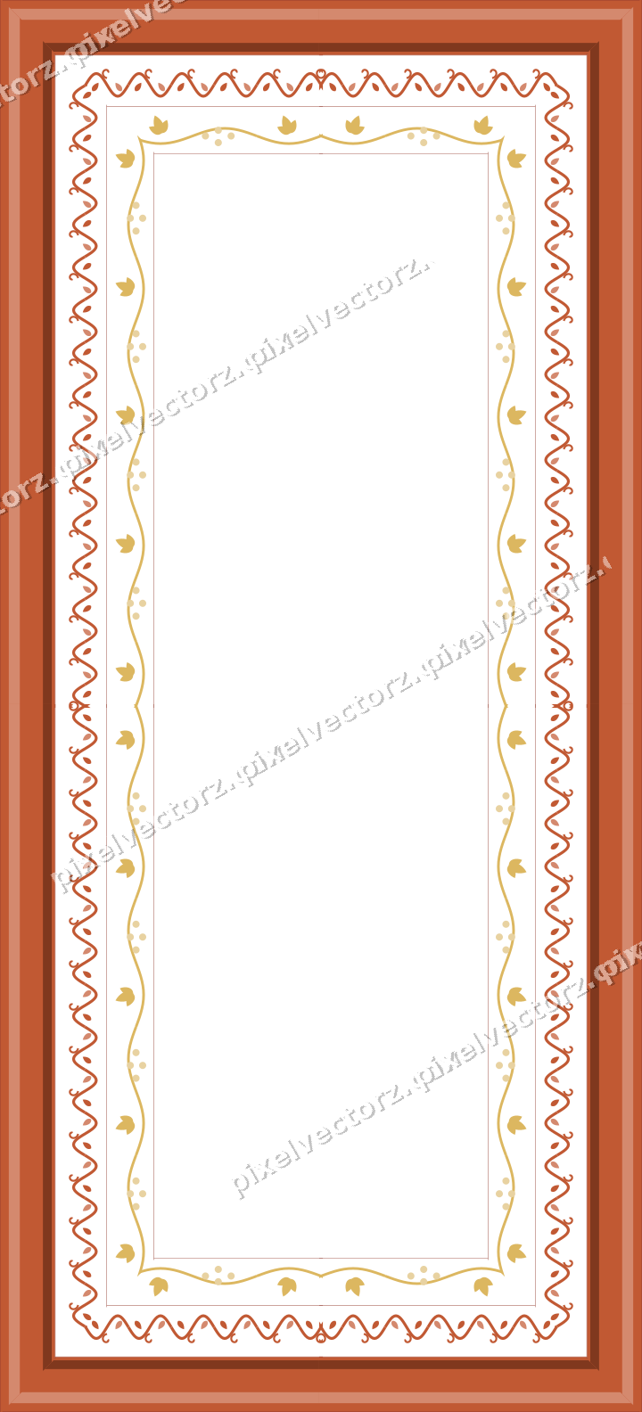 Decorative picture frame border in orange and amber with grape vine
