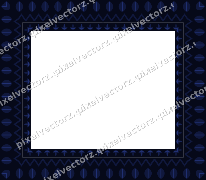 Decorative picture frame border in amber and blue with zigzag