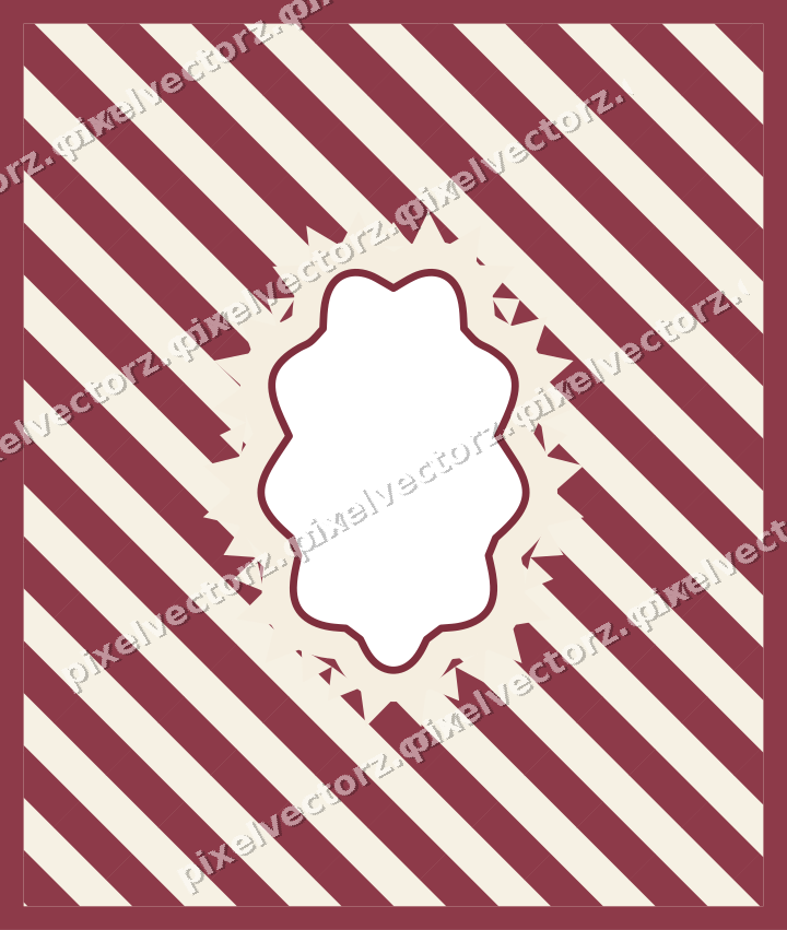 Decorative patterned mat frame in dark pink with horizontal stripes