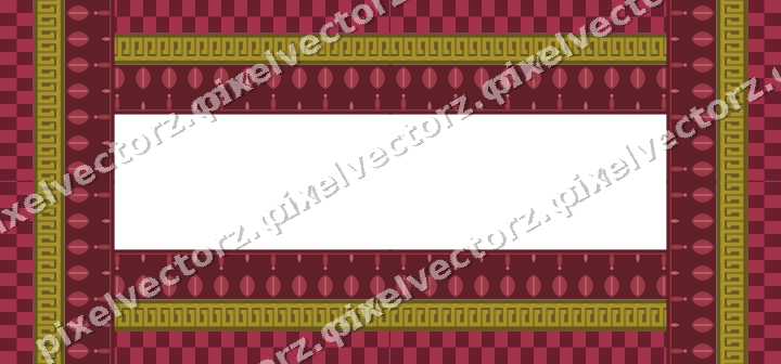 Decorative picture frame border in dark pink and red with greek key