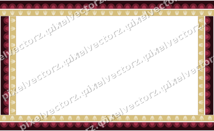 Decorative picture frame border in dark pink and red with scale band