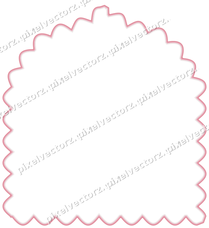 Decorative line art frame in pale pink and pale red with label plaque