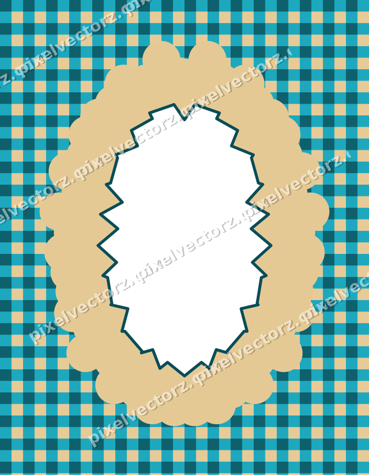 Decorative patterned mat frame in amber with gingham check