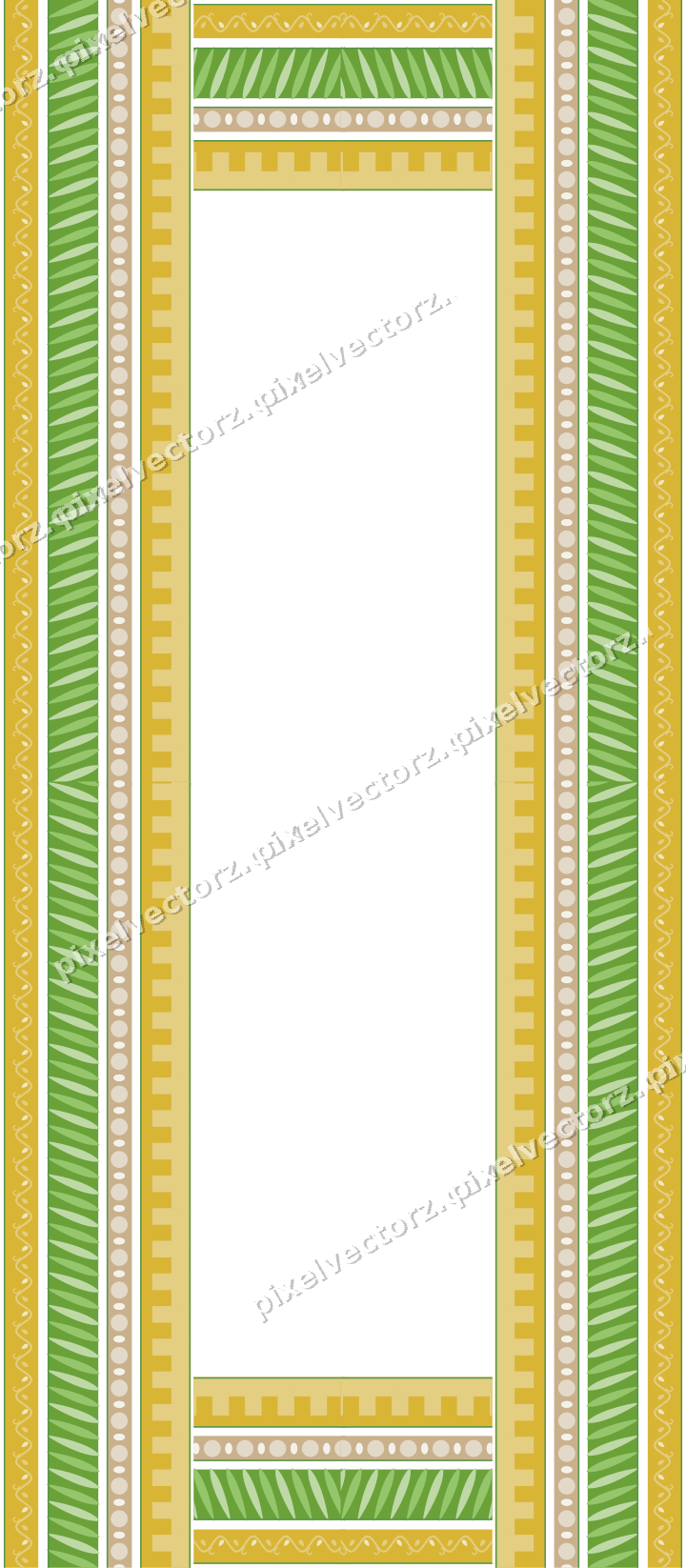 Decorative picture frame border in lime and yellow with ivy scroll