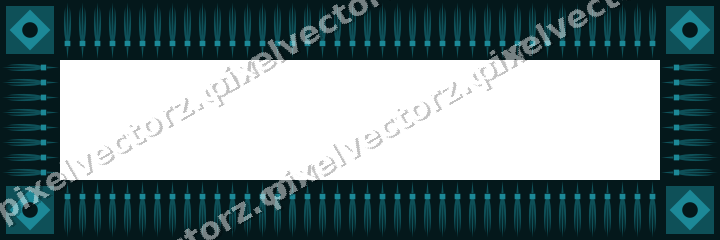 Decorative picture frame border in dark teal with fleur de lis band