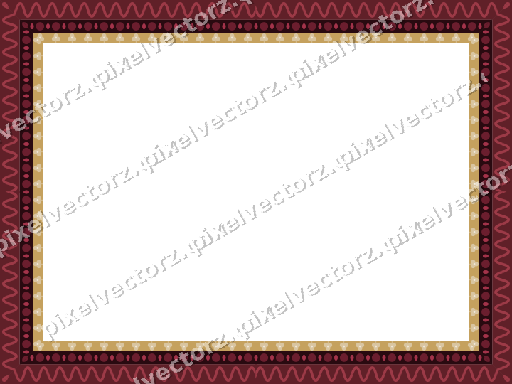 Decorative picture frame border in dark pink and red with trefoil band