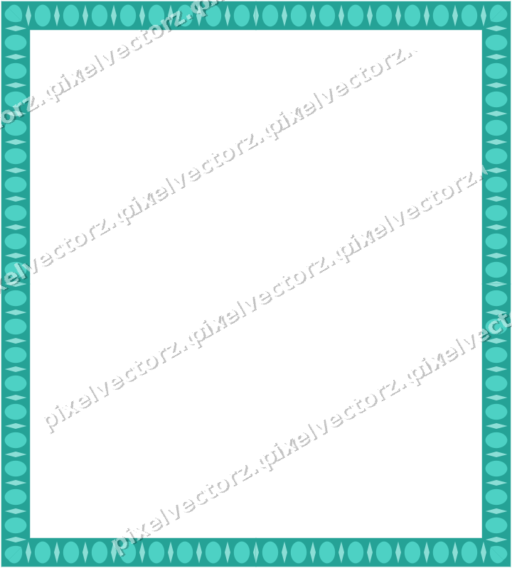 Decorative picture frame border in orange and teal with egg and dart
