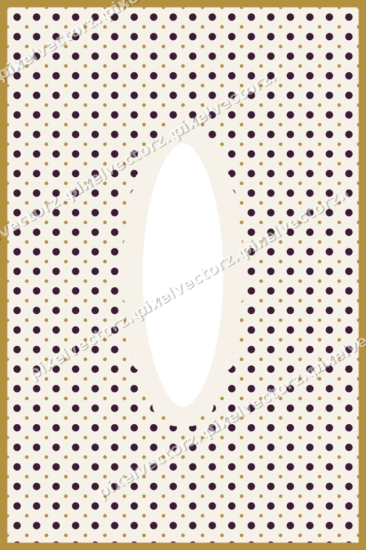 Decorative patterned mat frame in dark magenta with polka dots