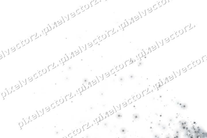 Glitzerfächer aus Sternen in Blassblau auf transparentem Grund