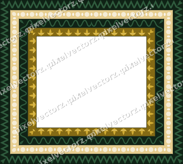 Decorative picture frame border in dark green with acanthus leaf